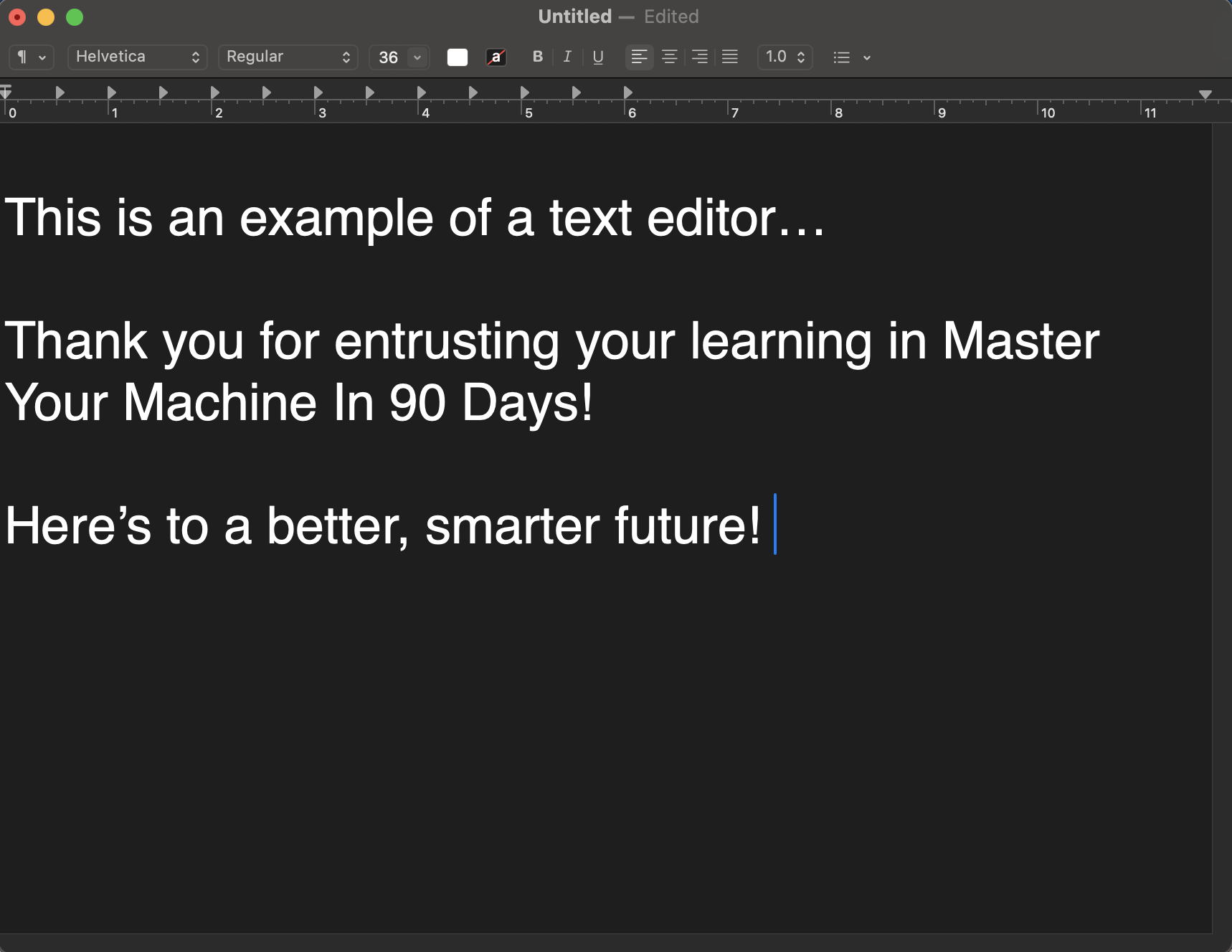 Screenshot of a text editor