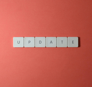 letter tiles spelling UPDATE